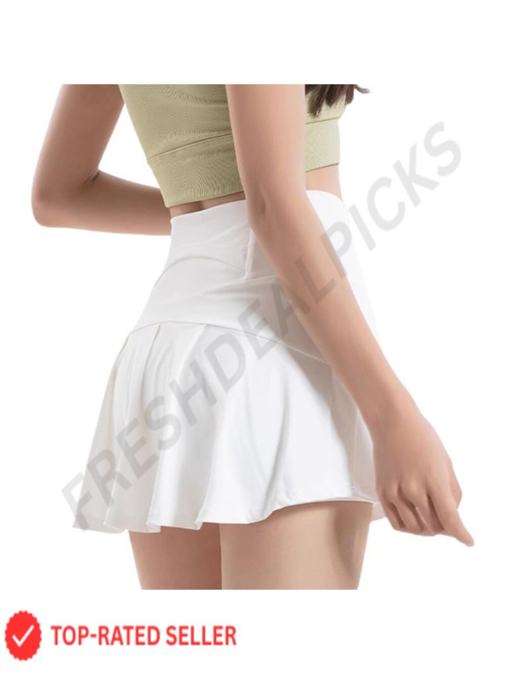 Women's High Waist Pleated Tennis Skirt Skort with Phone Pocket UPF 50+